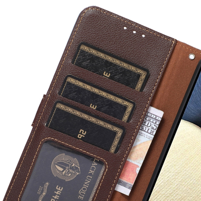 KHAZNEH Estuche para teléfono RFID de cuero con textura de litchi, For Xiaomi 13 Lite / Civi 2