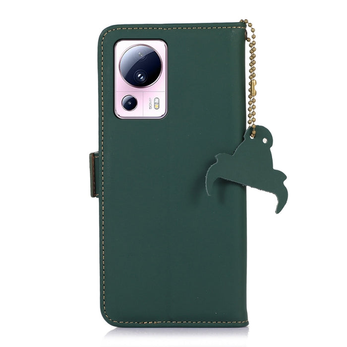 Estuche para teléfono de cuero RFID magnético de cuero genuino, For Xiaomi 13 Lite / Civi 2