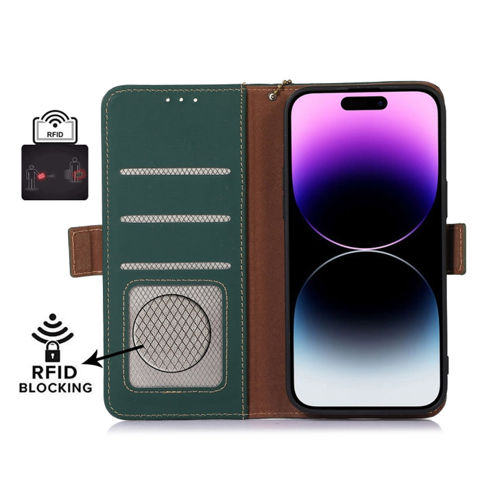 Estuche para teléfono de cuero RFID magnético de cuero genuino, For Xiaomi 13 Lite / Civi 2