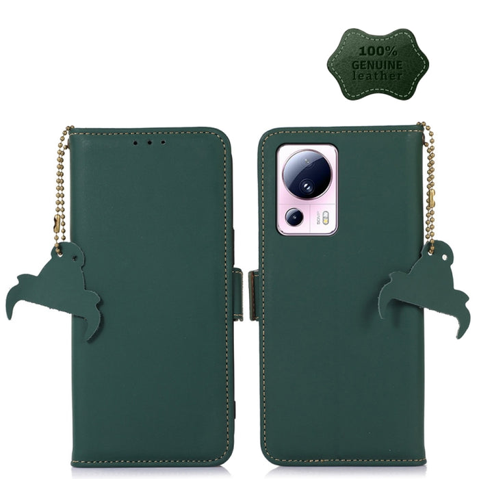 Estuche para teléfono de cuero RFID magnético de cuero genuino, For Xiaomi 13 Lite / Civi 2