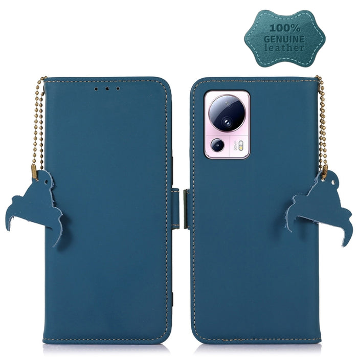 Estuche para teléfono de cuero RFID magnético de cuero genuino, For Xiaomi 13 Lite / Civi 2