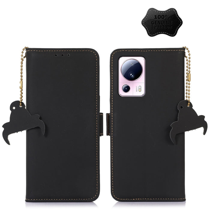 Estuche para teléfono de cuero RFID magnético de cuero genuino, For Xiaomi 13 Lite / Civi 2