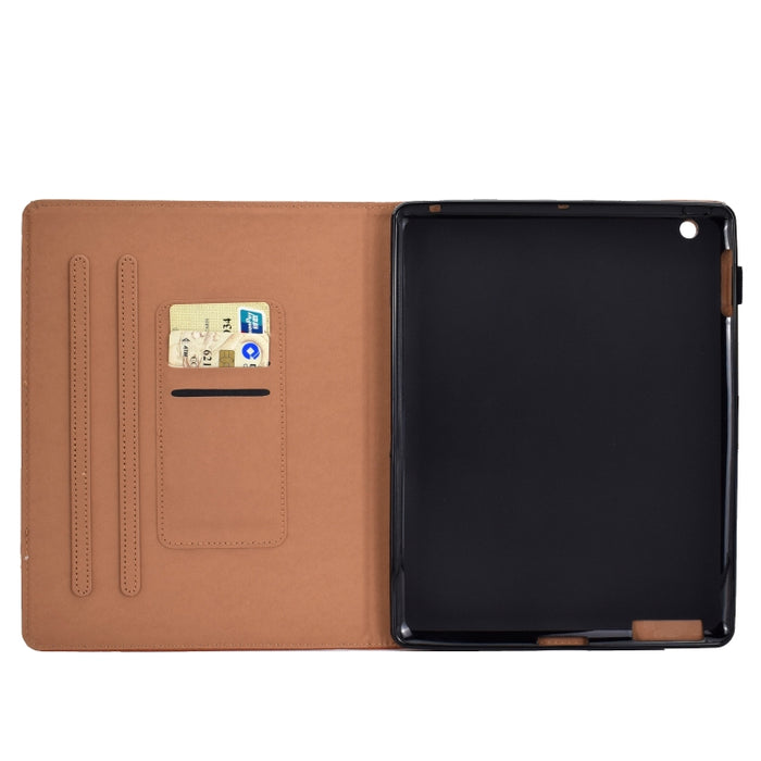 Funda de cuero con tapa horizontal magnética universal para Tablet PC de color sólido con ranuras para tarjetas y soporte