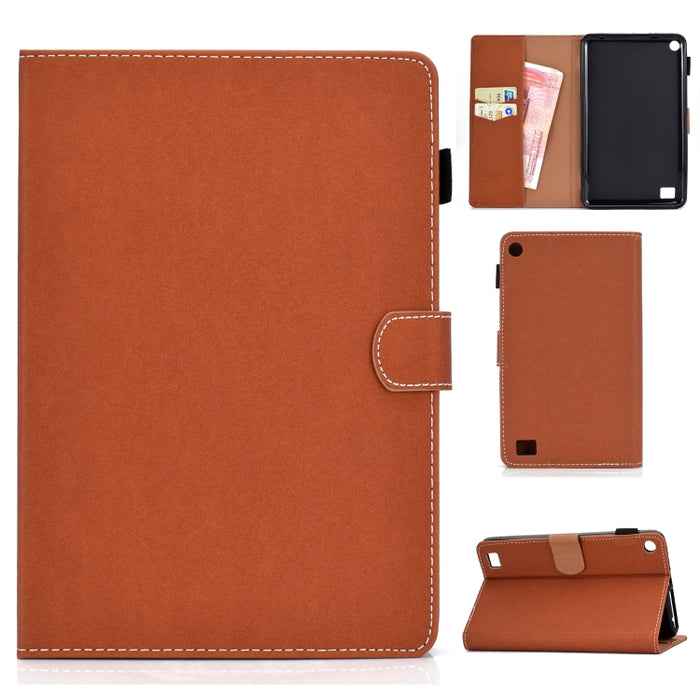 Funda de cuero con tapa horizontal magnética universal para Tablet PC de color sólido con ranuras para tarjetas y soporte