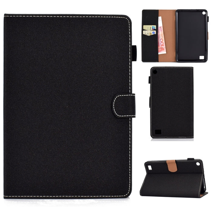Funda de cuero con tapa horizontal magnética universal para Tablet PC de color sólido con ranuras para tarjetas y soporte