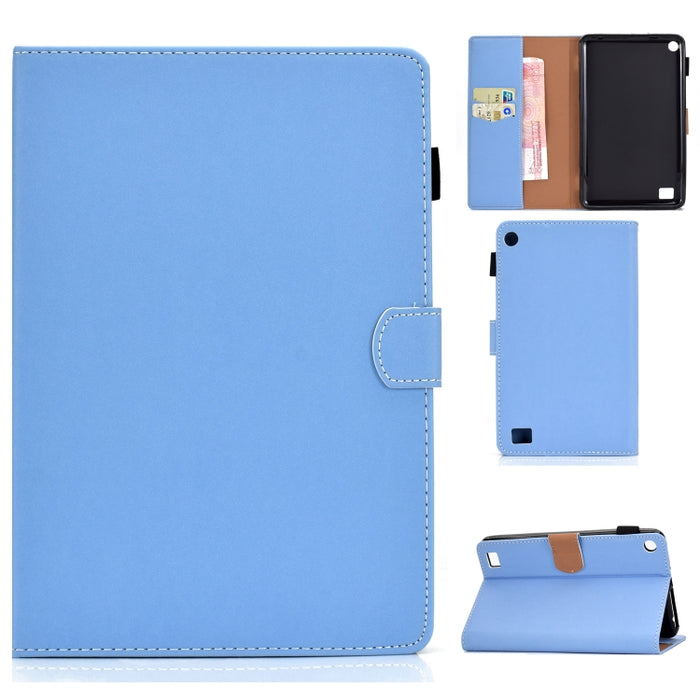 Funda de cuero con tapa horizontal magnética universal para Tablet PC de color sólido con ranuras para tarjetas y soporte