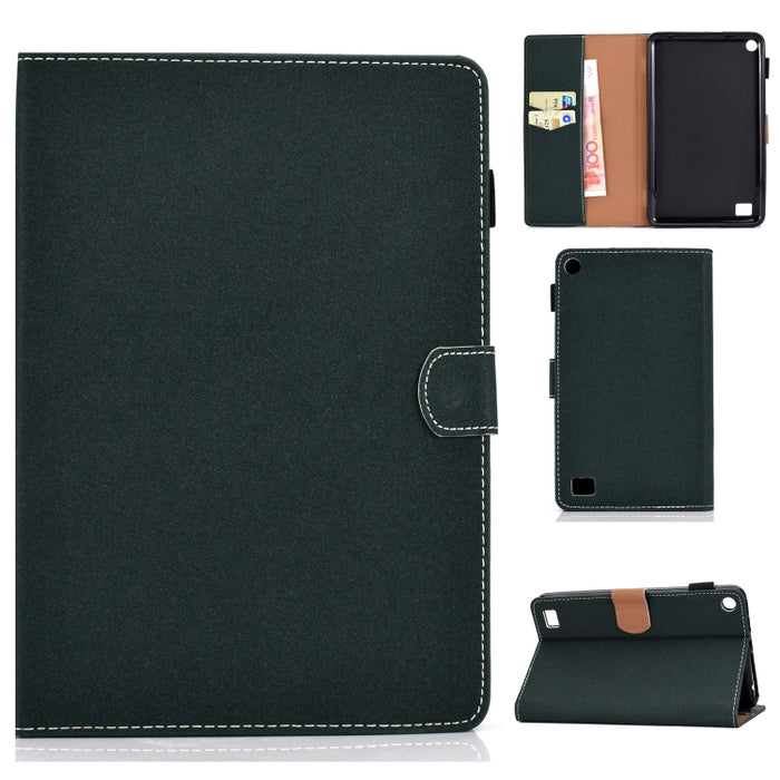 Funda de cuero con tapa horizontal magnética universal para Tablet PC de color sólido con ranuras para tarjetas y soporte