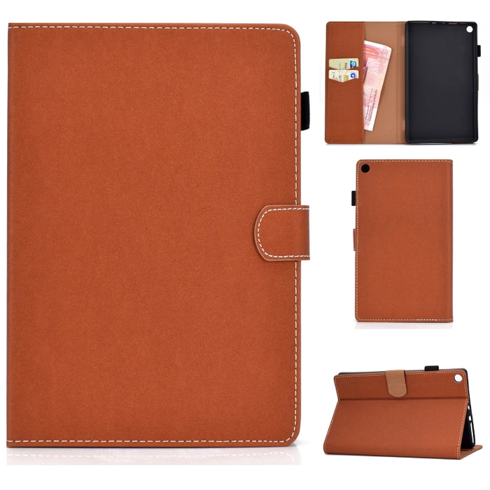 Funda de cuero con tapa horizontal magnética universal para Tablet PC de color sólido con ranuras para tarjetas y soporte