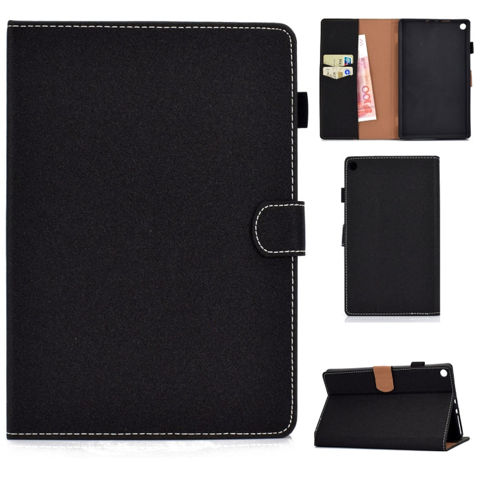 Funda de cuero con tapa horizontal magnética universal para Tablet PC de color sólido con ranuras para tarjetas y soporte