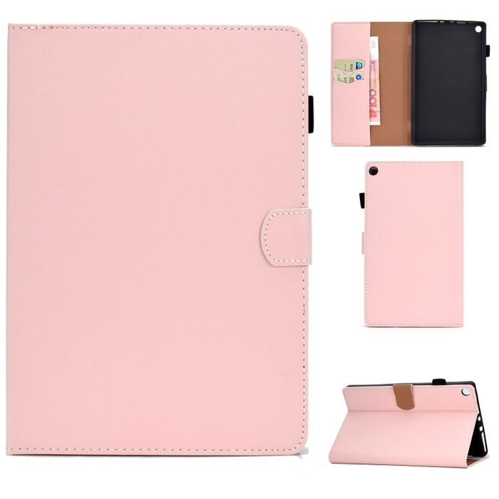 Funda de cuero con tapa horizontal magnética universal para Tablet PC de color sólido con ranuras para tarjetas y soporte