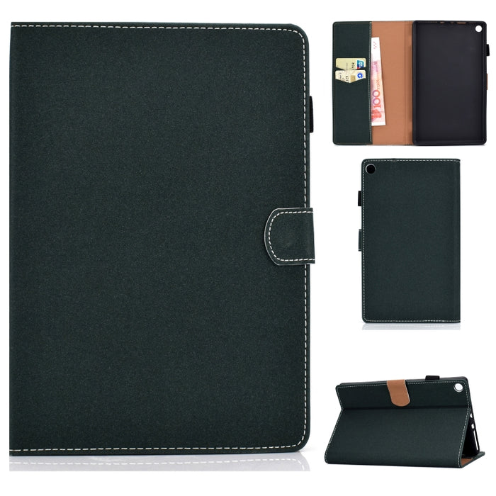 Funda de cuero con tapa horizontal magnética universal para Tablet PC de color sólido con ranuras para tarjetas y soporte