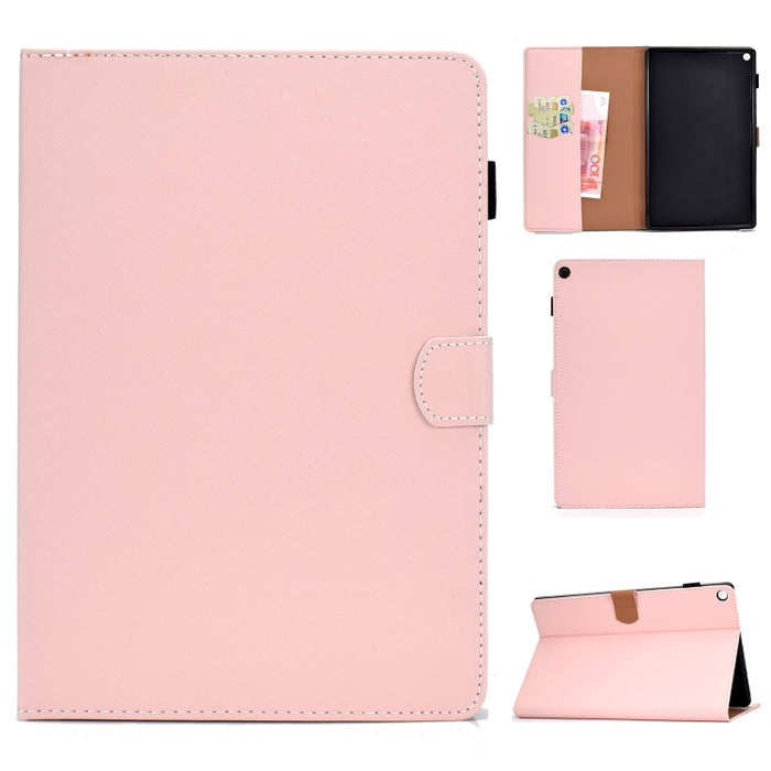 Funda de cuero con tapa horizontal magnética universal para Tablet PC de color sólido con ranuras para tarjetas y soporte
