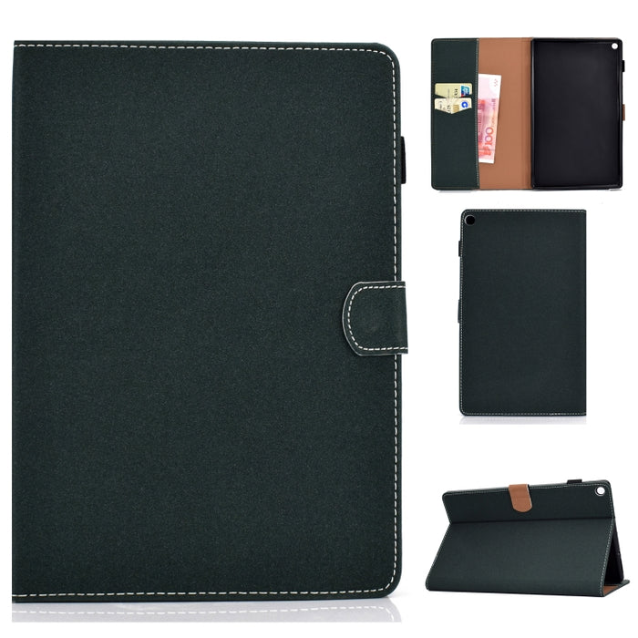 Funda de cuero con tapa horizontal magnética universal para Tablet PC de color sólido con ranuras para tarjetas y soporte