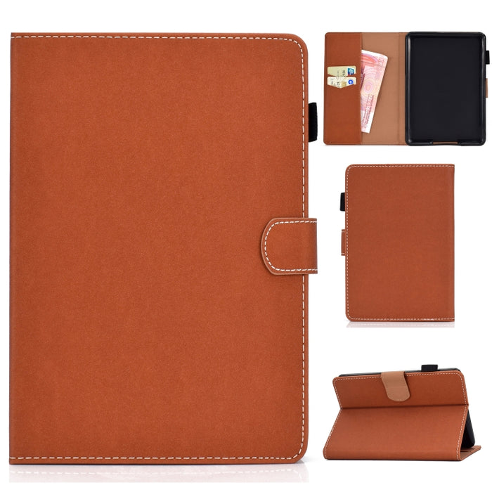 Funda de cuero con tapa horizontal magnética universal para Tablet PC de color sólido con ranuras para tarjetas y soporte