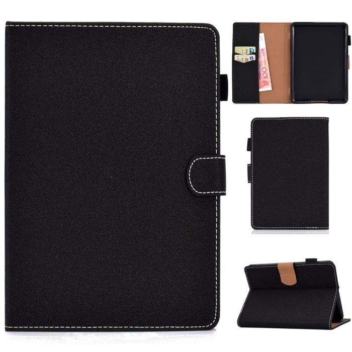 Funda de cuero con tapa horizontal magnética universal para Tablet PC de color sólido con ranuras para tarjetas y soporte
