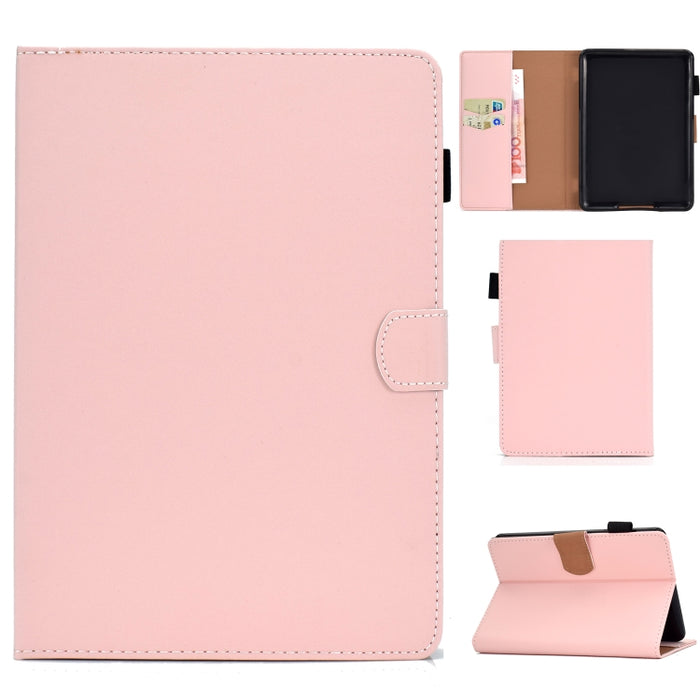 Funda de cuero con tapa horizontal magnética universal para Tablet PC de color sólido con ranuras para tarjetas y soporte