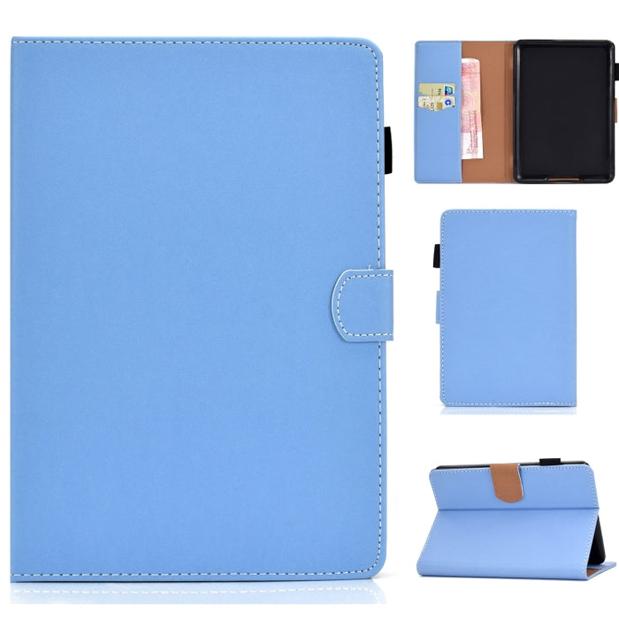 Funda de cuero con tapa horizontal magnética universal para Tablet PC de color sólido con ranuras para tarjetas y soporte