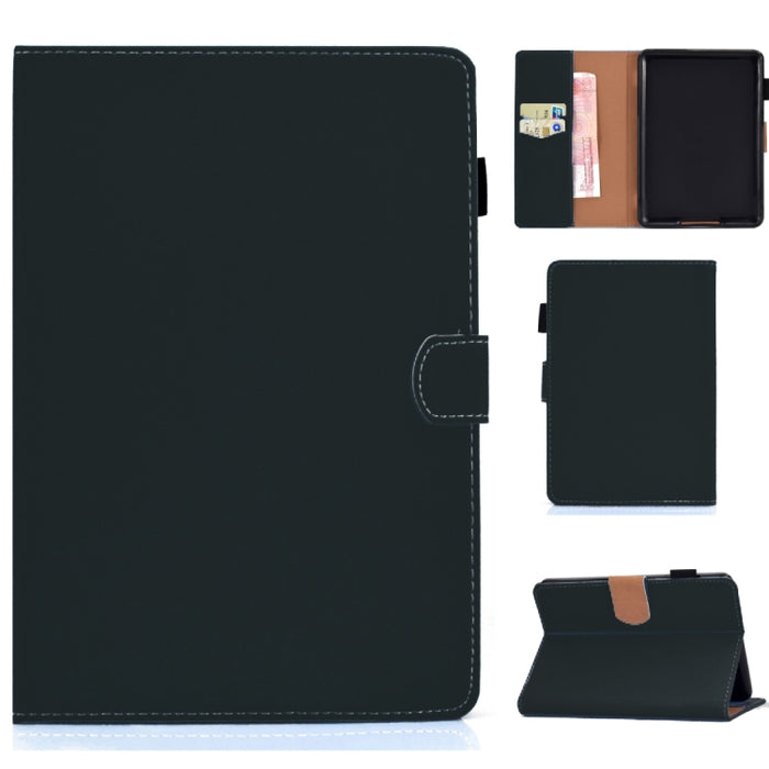 Funda de cuero con tapa horizontal magnética universal para Tablet PC de color sólido con ranuras para tarjetas y soporte