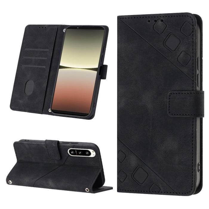 Estuche para teléfono de cuero en relieve con tacto de piel, For Sony Xperia 1 IV, For Sony Xperia 5 IV, For Sony Xperia 10 IV, For OPPO A78, For Xiaomi Redmi Note 12 Global, For Xiaomi Redmi 12C / 11A 4G, For Samsung Galaxy A04e / F04 / M04           ...
