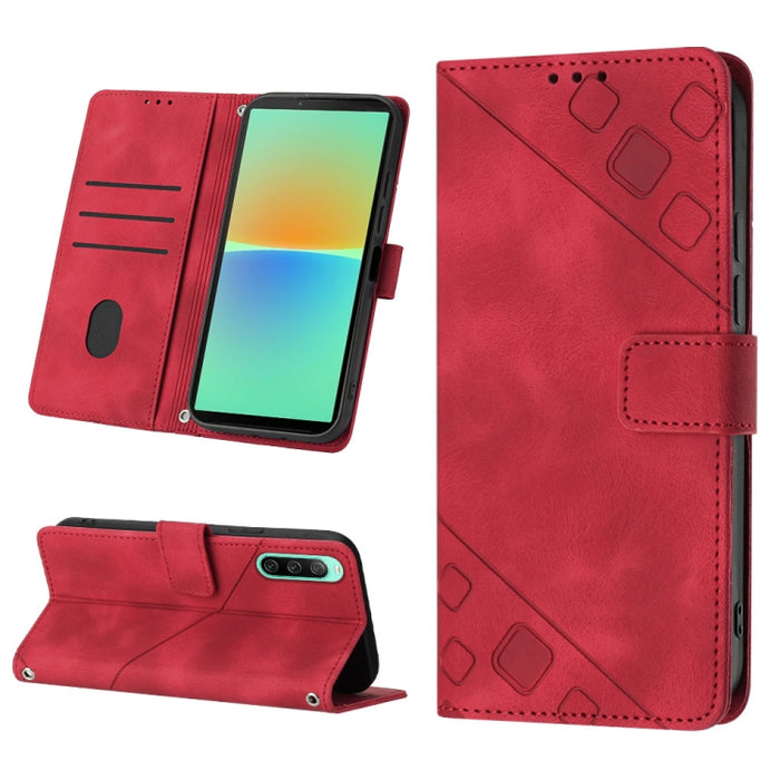 Estuche para teléfono de cuero en relieve con tacto de piel, For Sony Xperia 1 IV, For Sony Xperia 5 IV, For Sony Xperia 10 IV, For OPPO A78, For Xiaomi Redmi Note 12 Global, For Xiaomi Redmi 12C / 11A 4G, For Samsung Galaxy A04e / F04 / M04           ...