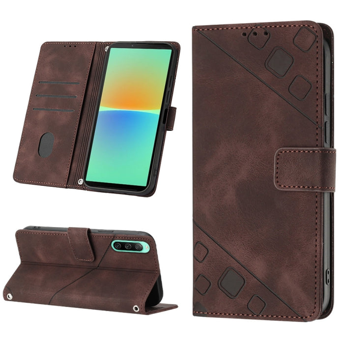 Estuche para teléfono de cuero en relieve con tacto de piel, For Sony Xperia 1 IV, For Sony Xperia 5 IV, For Sony Xperia 10 IV, For OPPO A78, For Xiaomi Redmi Note 12 Global, For Xiaomi Redmi 12C / 11A 4G, For Samsung Galaxy A04e / F04 / M04           ...