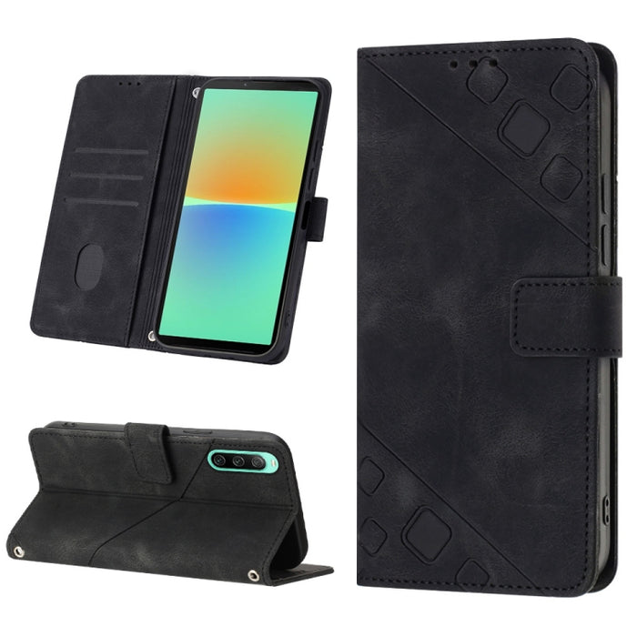 Estuche para teléfono de cuero en relieve con tacto de piel, For Sony Xperia 1 IV, For Sony Xperia 5 IV, For Sony Xperia 10 IV, For OPPO A78, For Xiaomi Redmi Note 12 Global, For Xiaomi Redmi 12C / 11A 4G, For Samsung Galaxy A04e / F04 / M04           ...