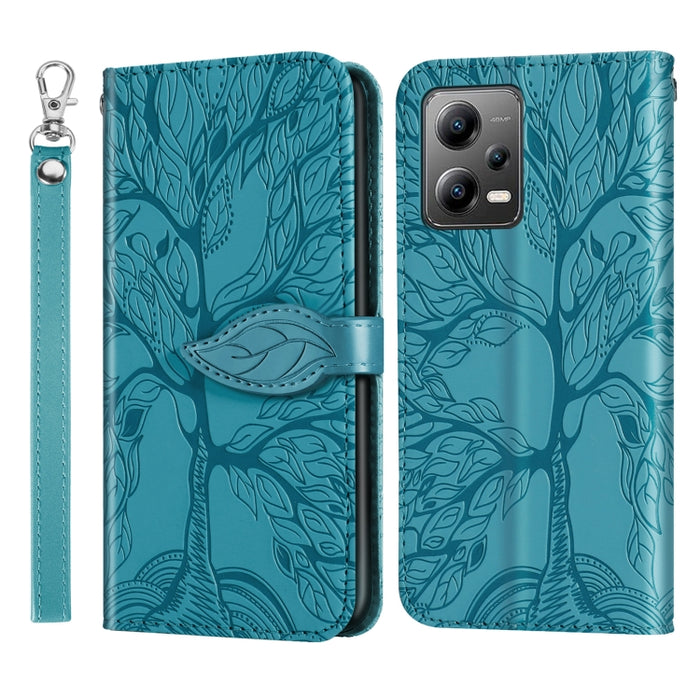 Estuche para teléfono de cuero con estampado de árbol de vida, For Xiaomi Poco X5, For Xiaomi Poco X5 Pro