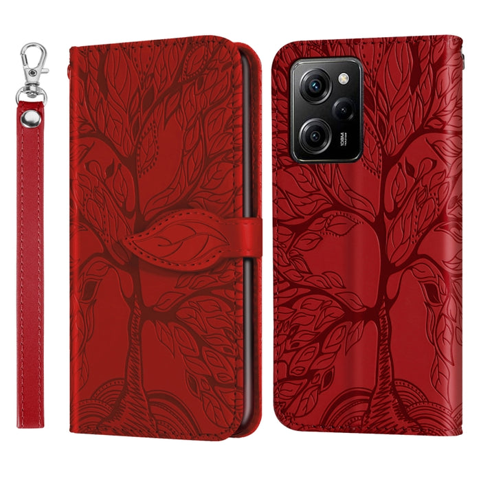 Estuche para teléfono de cuero con estampado de árbol de vida, For Xiaomi Poco X5, For Xiaomi Poco X5 Pro