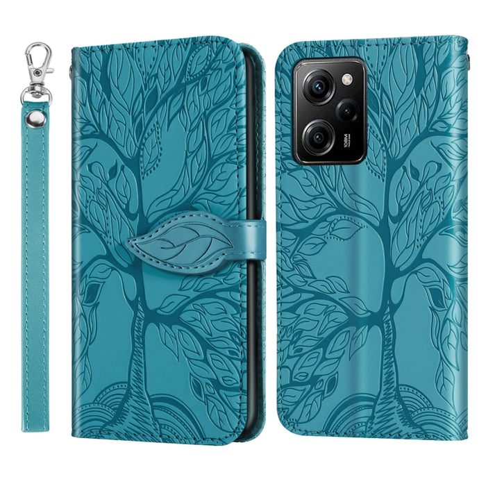Estuche para teléfono de cuero con estampado de árbol de vida, For Xiaomi Poco X5, For Xiaomi Poco X5 Pro