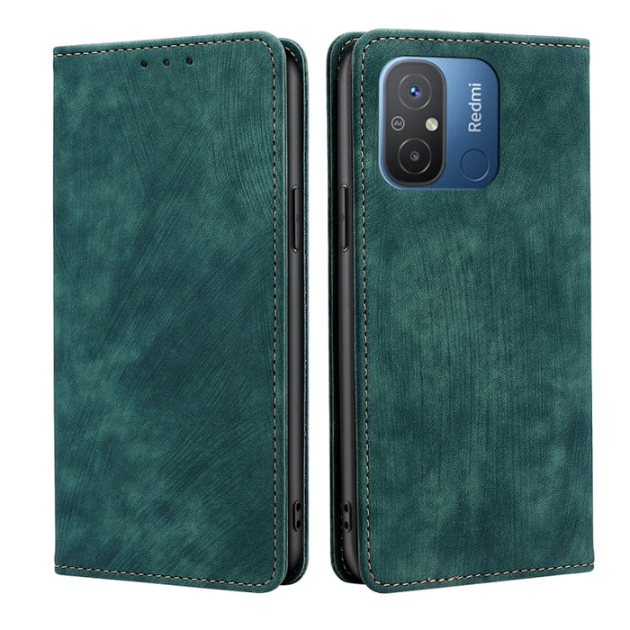 Estuche para teléfono de cuero magnético con cepillo antirrobo RFID, For Motorola Moto G53 5G/G13 4G/G23 4G, For Motorola Moto G73 5G, For OPPO Reno8 T 5G/A1 Pro 5G, For Xiaomi Redmi 12C 4G, For Kyocera Android One S10, For OnePlus Ace 2/11R