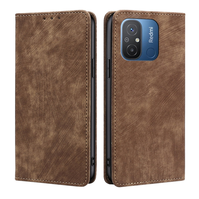 Estuche para teléfono de cuero magnético con cepillo antirrobo RFID, For Motorola Moto G53 5G/G13 4G/G23 4G, For Motorola Moto G73 5G, For OPPO Reno8 T 5G/A1 Pro 5G, For Xiaomi Redmi 12C 4G, For Kyocera Android One S10, For OnePlus Ace 2/11R