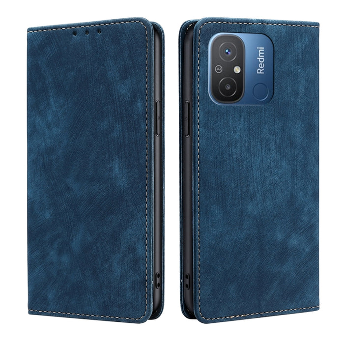 Estuche para teléfono de cuero magnético con cepillo antirrobo RFID, For Motorola Moto G53 5G/G13 4G/G23 4G, For Motorola Moto G73 5G, For OPPO Reno8 T 5G/A1 Pro 5G, For Xiaomi Redmi 12C 4G, For Kyocera Android One S10, For OnePlus Ace 2/11R