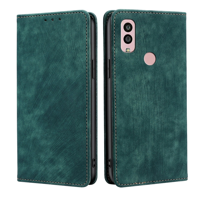 Estuche para teléfono de cuero magnético con cepillo antirrobo RFID, For Motorola Moto G53 5G/G13 4G/G23 4G, For Motorola Moto G73 5G, For OPPO Reno8 T 5G/A1 Pro 5G, For Xiaomi Redmi 12C 4G, For Kyocera Android One S10, For OnePlus Ace 2/11R