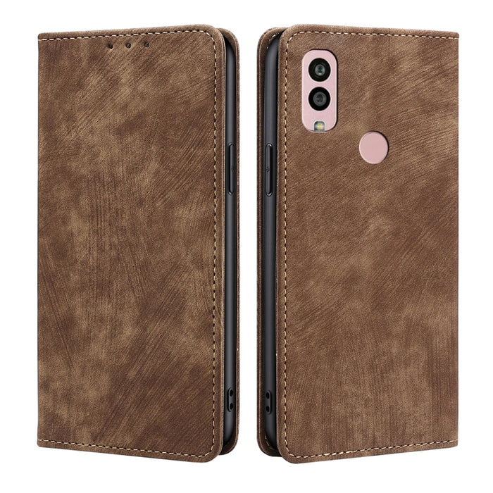 Estuche para teléfono de cuero magnético con cepillo antirrobo RFID, For Motorola Moto G53 5G/G13 4G/G23 4G, For Motorola Moto G73 5G, For OPPO Reno8 T 5G/A1 Pro 5G, For Xiaomi Redmi 12C 4G, For Kyocera Android One S10, For OnePlus Ace 2/11R