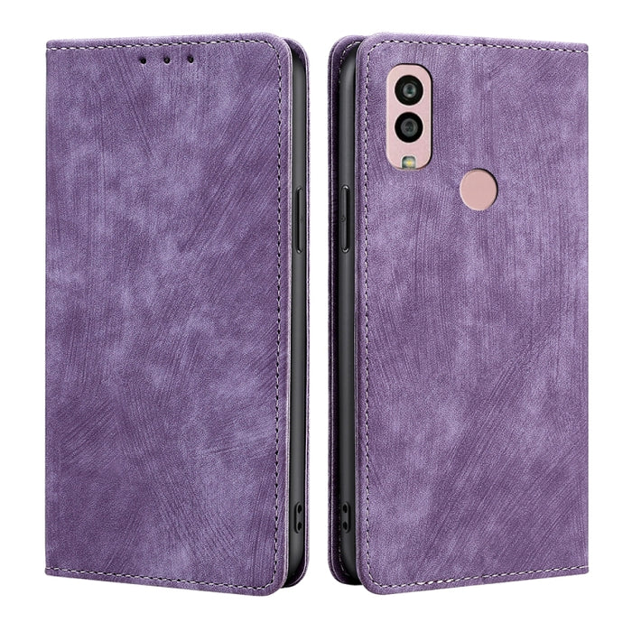 Estuche para teléfono de cuero magnético con cepillo antirrobo RFID, For Motorola Moto G53 5G/G13 4G/G23 4G, For Motorola Moto G73 5G, For OPPO Reno8 T 5G/A1 Pro 5G, For Xiaomi Redmi 12C 4G, For Kyocera Android One S10, For OnePlus Ace 2/11R
