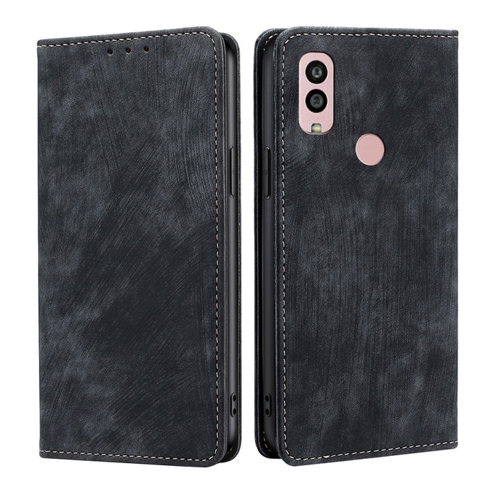 Estuche para teléfono de cuero magnético con cepillo antirrobo RFID, For Motorola Moto G53 5G/G13 4G/G23 4G, For Motorola Moto G73 5G, For OPPO Reno8 T 5G/A1 Pro 5G, For Xiaomi Redmi 12C 4G, For Kyocera Android One S10, For OnePlus Ace 2/11R