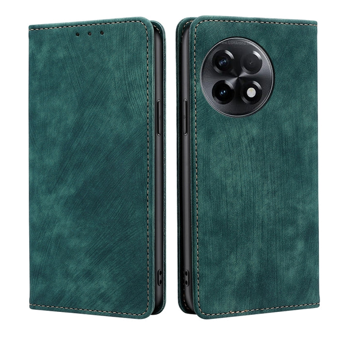 Estuche para teléfono de cuero magnético con cepillo antirrobo RFID, For Motorola Moto G53 5G/G13 4G/G23 4G, For Motorola Moto G73 5G, For OPPO Reno8 T 5G/A1 Pro 5G, For Xiaomi Redmi 12C 4G, For Kyocera Android One S10, For OnePlus Ace 2/11R
