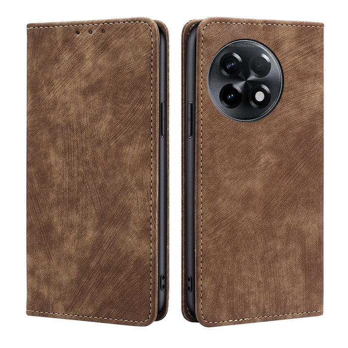 Estuche para teléfono de cuero magnético con cepillo antirrobo RFID, For Motorola Moto G53 5G/G13 4G/G23 4G, For Motorola Moto G73 5G, For OPPO Reno8 T 5G/A1 Pro 5G, For Xiaomi Redmi 12C 4G, For Kyocera Android One S10, For OnePlus Ace 2/11R