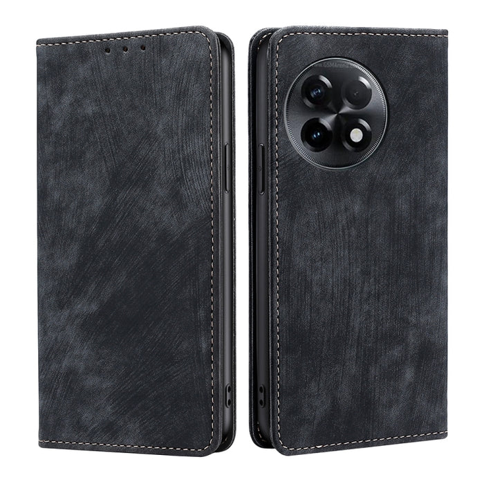 Estuche para teléfono de cuero magnético con cepillo antirrobo RFID, For Motorola Moto G53 5G/G13 4G/G23 4G, For Motorola Moto G73 5G, For OPPO Reno8 T 5G/A1 Pro 5G, For Xiaomi Redmi 12C 4G, For Kyocera Android One S10, For OnePlus Ace 2/11R