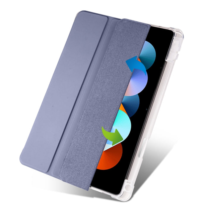 Estuche para tableta de cuero inteligente de TPU transparente de 3 pliegues con ranura para bolígrafo, For Xiaomi Redmi Pad 10.61
