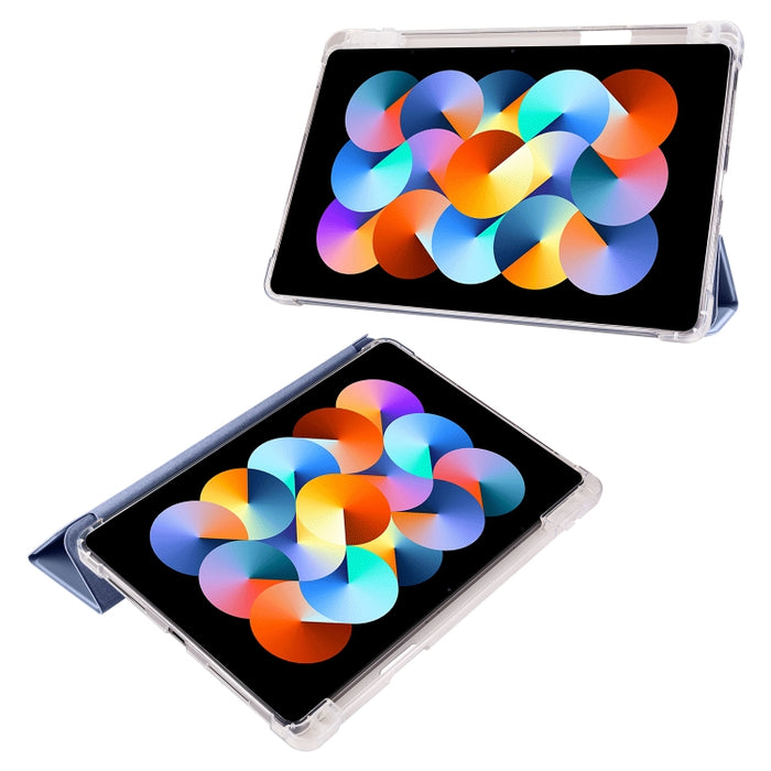 Estuche para tableta de cuero inteligente de TPU transparente de 3 pliegues con ranura para bolígrafo, For Xiaomi Redmi Pad 10.61