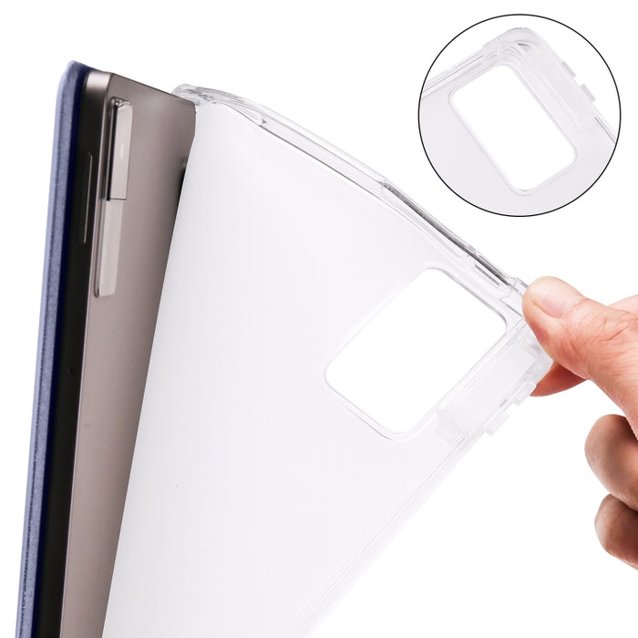 Estuche para tableta de cuero inteligente de TPU transparente de 3 pliegues con ranura para bolígrafo, For Xiaomi Redmi Pad 10.61