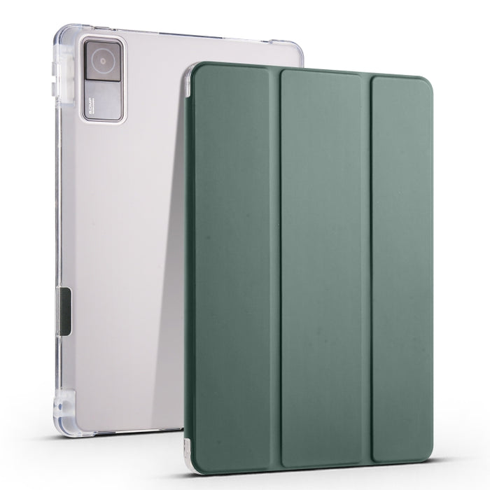 Estuche para tableta de cuero inteligente de TPU transparente de 3 pliegues con ranura para bolígrafo, For Xiaomi Redmi Pad 10.61