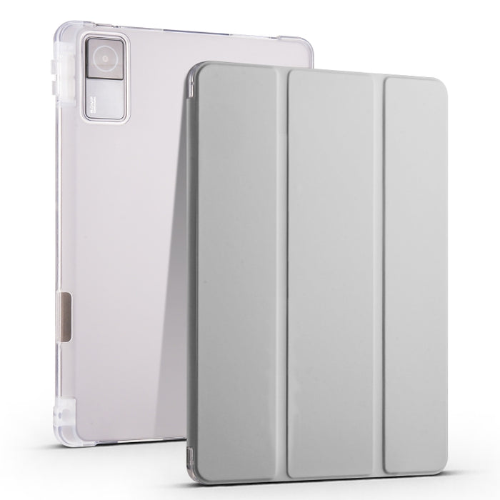 Estuche para tableta de cuero inteligente de TPU transparente de 3 pliegues con ranura para bolígrafo, For Xiaomi Redmi Pad 10.61