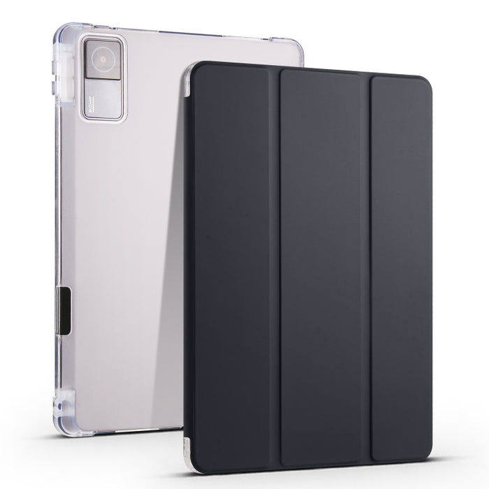 Estuche para tableta de cuero inteligente de TPU transparente de 3 pliegues con ranura para bolígrafo, For Xiaomi Redmi Pad 10.61