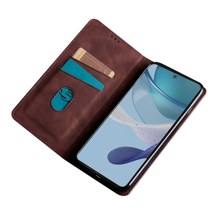 Estuche para teléfono de cuero con tapa horizontal magnética con sensación de piel, For Motorola Moto G53 5G/G13 4G/G23 4G, For Motorola Moto G73 5G, For OPPO Reno8 T 5G/A1 Pro 5G, For Xiaomi Redmi 12C 4G, For Kyocera Android One S10                   ...