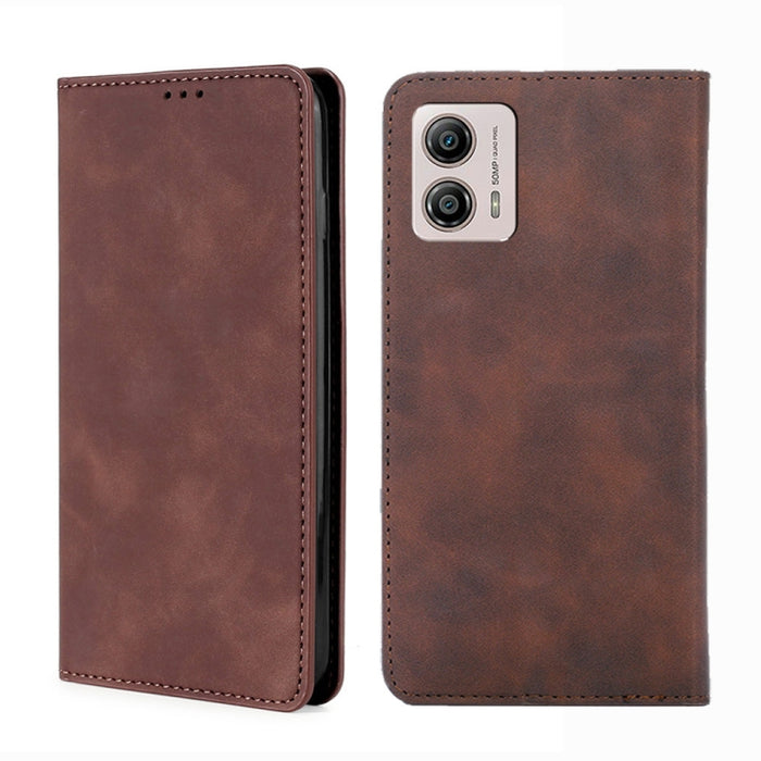 Estuche para teléfono de cuero con tapa horizontal magnética con sensación de piel, For Motorola Moto G53 5G/G13 4G/G23 4G, For Motorola Moto G73 5G, For OPPO Reno8 T 5G/A1 Pro 5G, For Xiaomi Redmi 12C 4G, For Kyocera Android One S10                   ...