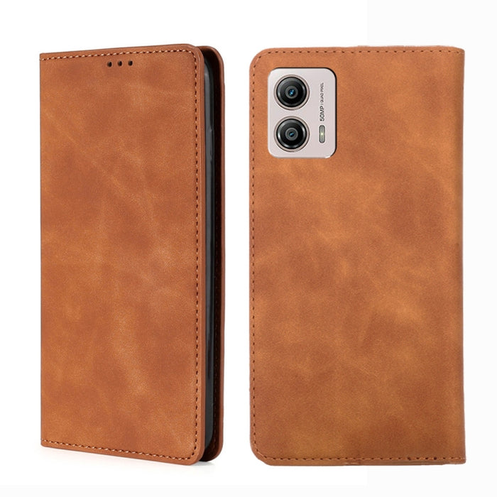 Estuche para teléfono de cuero con tapa horizontal magnética con sensación de piel, For Motorola Moto G53 5G/G13 4G/G23 4G, For Motorola Moto G73 5G, For OPPO Reno8 T 5G/A1 Pro 5G, For Xiaomi Redmi 12C 4G, For Kyocera Android One S10                   ...