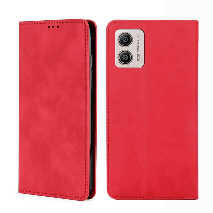 Estuche para teléfono de cuero con tapa horizontal magnética con sensación de piel, For Motorola Moto G53 5G/G13 4G/G23 4G, For Motorola Moto G73 5G, For OPPO Reno8 T 5G/A1 Pro 5G, For Xiaomi Redmi 12C 4G, For Kyocera Android One S10                   ...