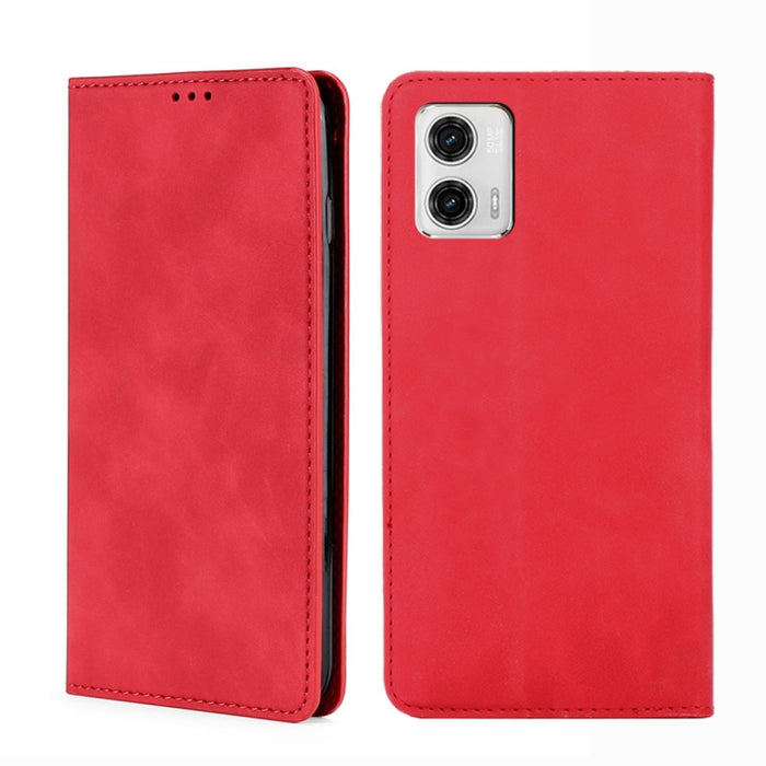Estuche para teléfono de cuero con tapa horizontal magnética con sensación de piel, For Motorola Moto G53 5G/G13 4G/G23 4G, For Motorola Moto G73 5G, For OPPO Reno8 T 5G/A1 Pro 5G, For Xiaomi Redmi 12C 4G, For Kyocera Android One S10                   ...